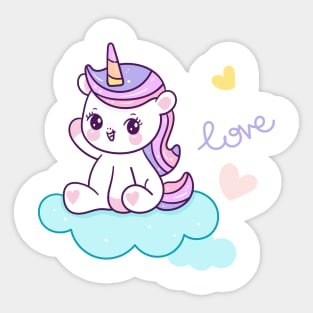 Unicorn on the Clouds Sticker